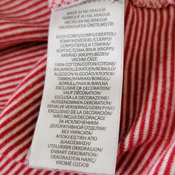 Polo Ralph Lauren Girls Medium Red Striped Tee Short Sleeve Round Neck - Picture 8 of 14